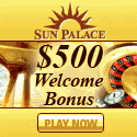 SUN PALACE CASINO - 125% BONUS TO $125